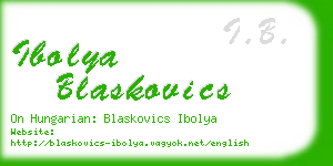 ibolya blaskovics business card